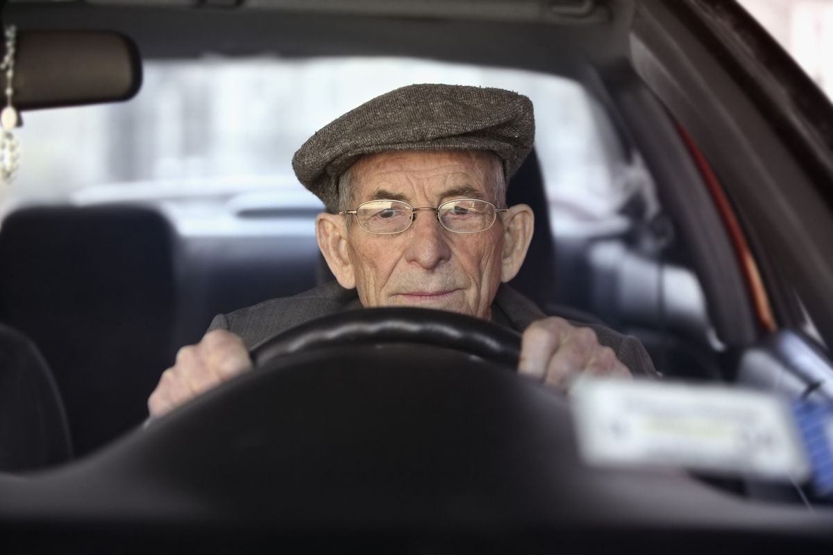 An elderly driver