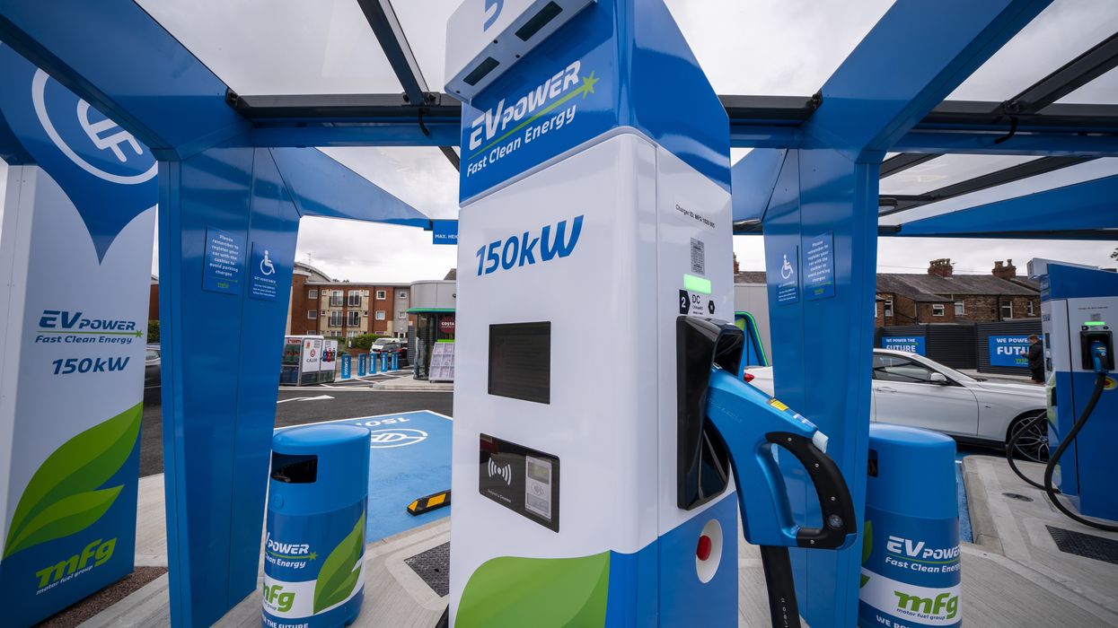 An electric car charging