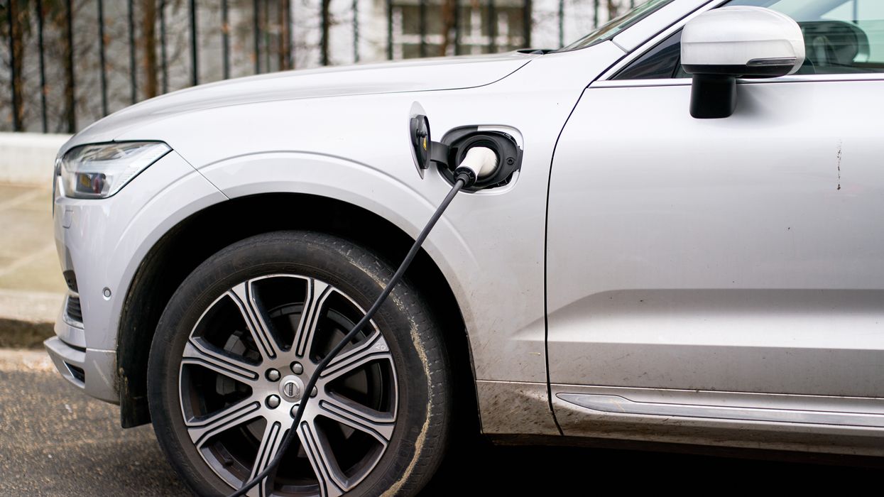 An electric car charging