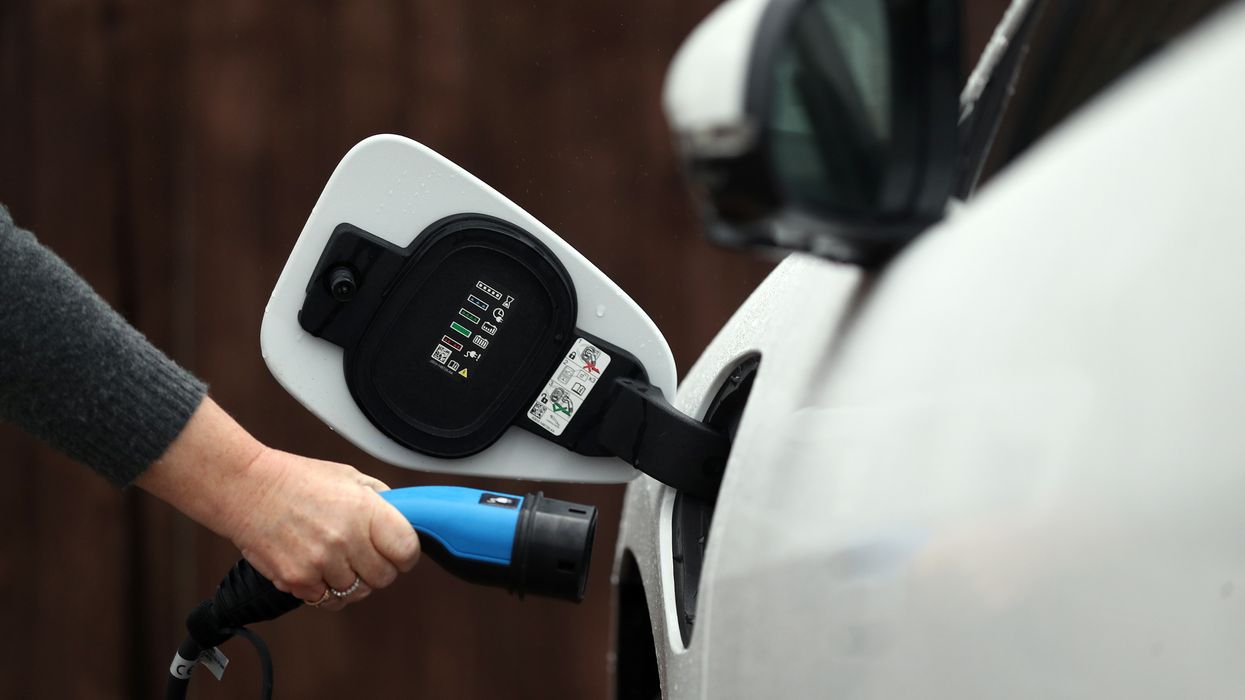 An electric car charging