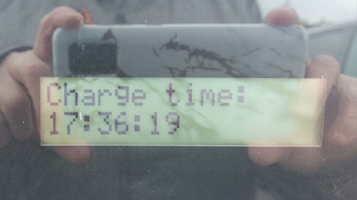 An electric car had been on charge for more than 17 hours