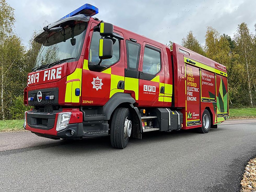 An electrified fire engine which is to be deployed in the UK for the first time