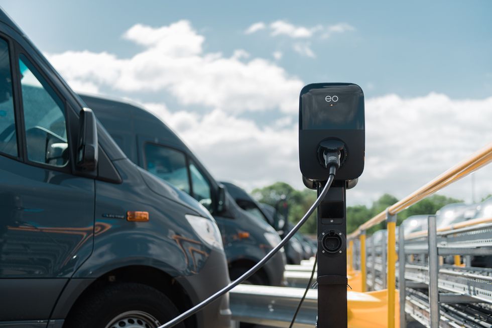 An EO device charging an electric van