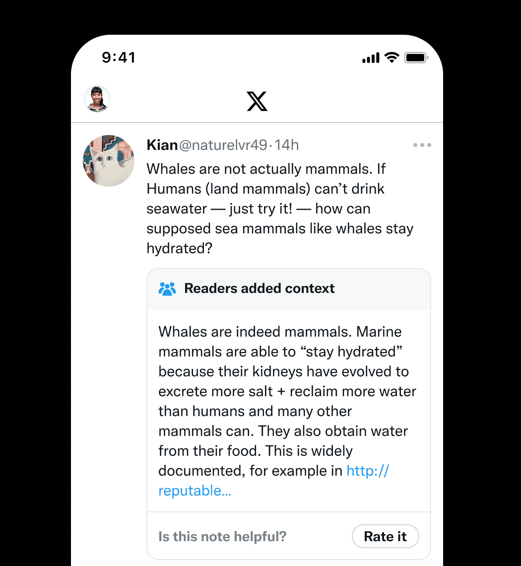 an example of a community note on x