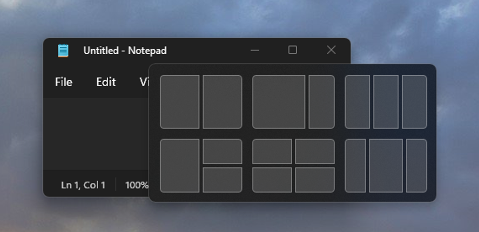 an example of the snap feature in windows 11