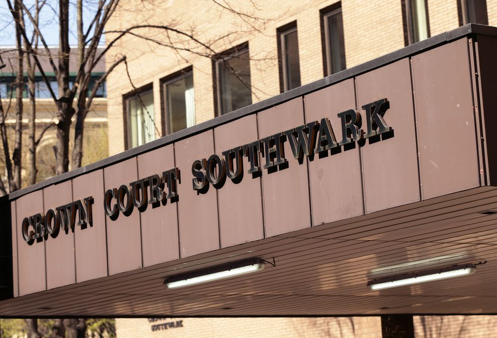 An exterior view of Southwark Crown Court in London where the trial is taking place.