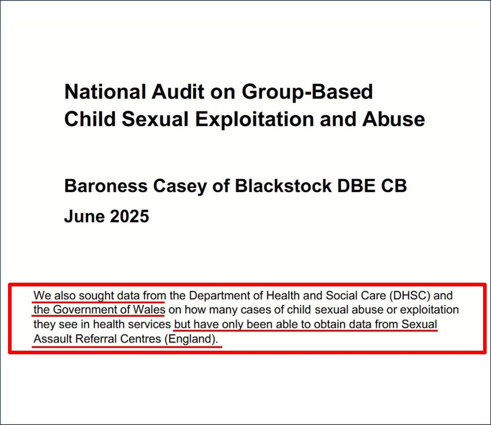 An extract of Baroness Casey's grooming gangs report