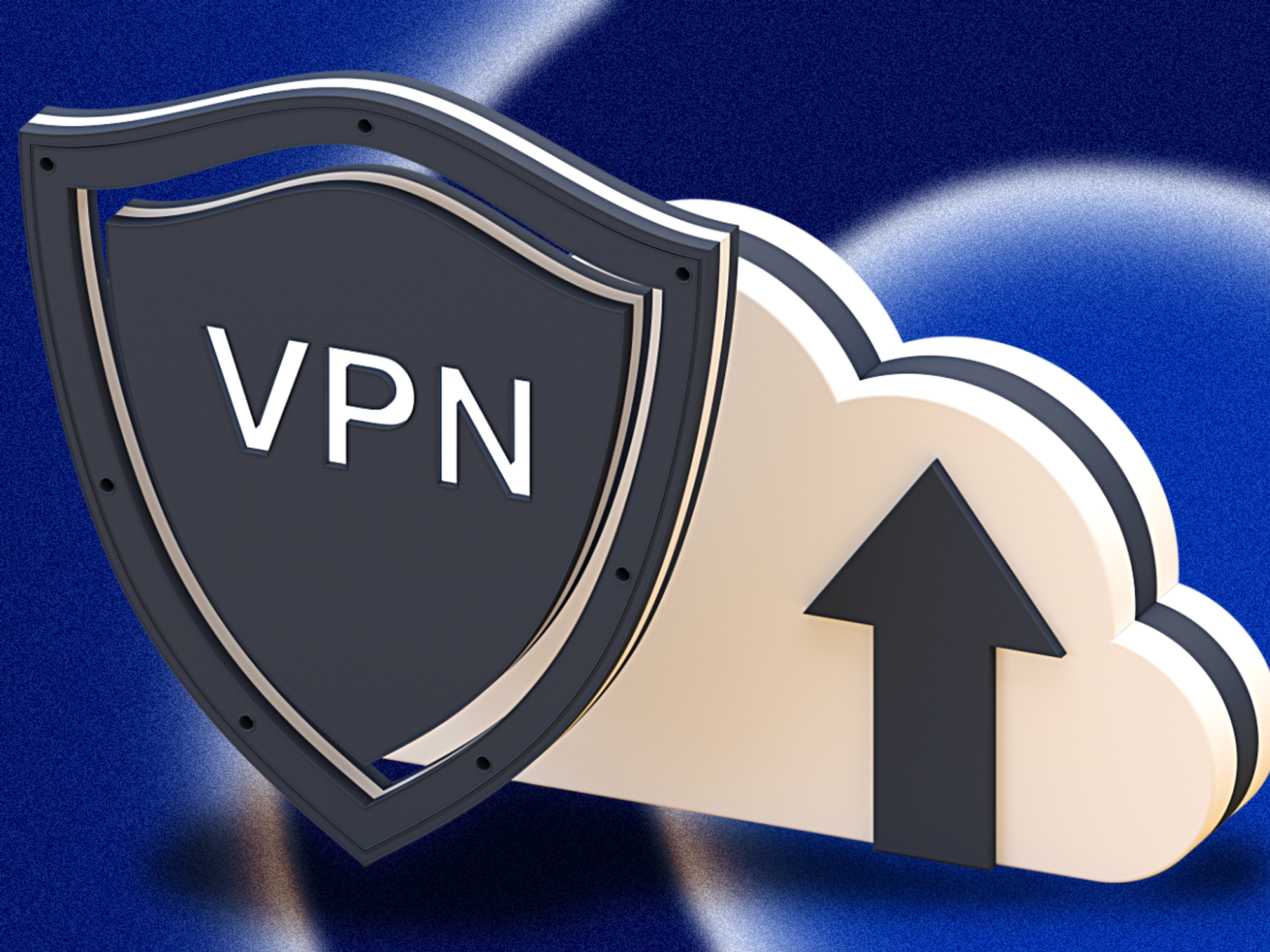an icon demonstrating how vpn services work with a colourful blue background