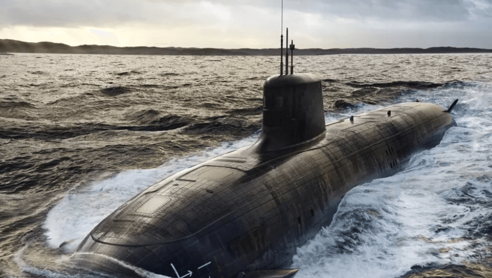 An illustration of a SSN-AUKUS submarine