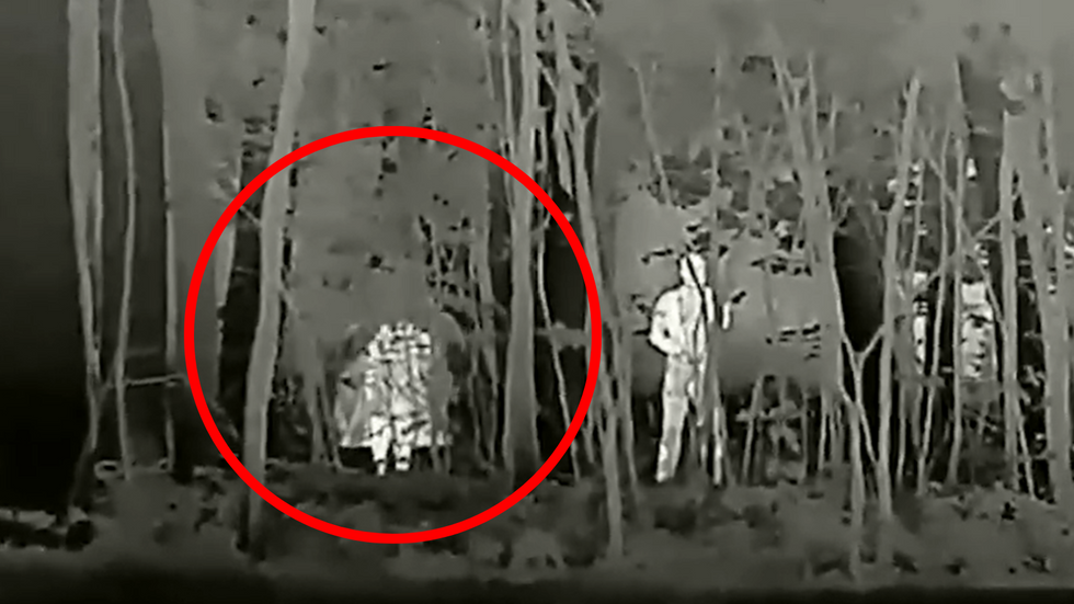 An image contrasting two men, one wearing an 'invisibility cloak'
