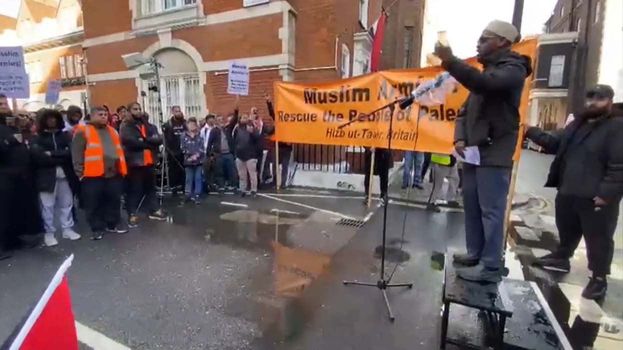 An image from a protest in central London