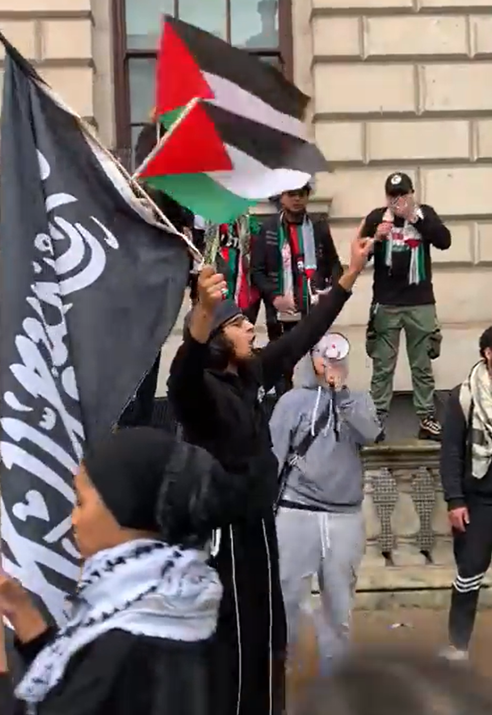 An image from a separate protester of a man who the police want to get in contact with