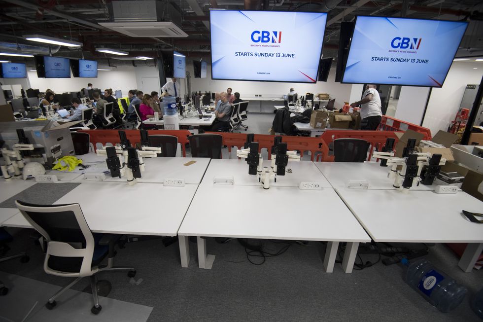 An image from inside GB News' newsroom