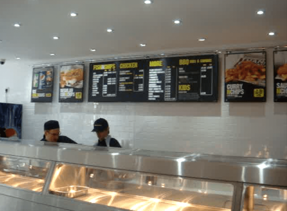 An image from inside the Fish n Chickn shop