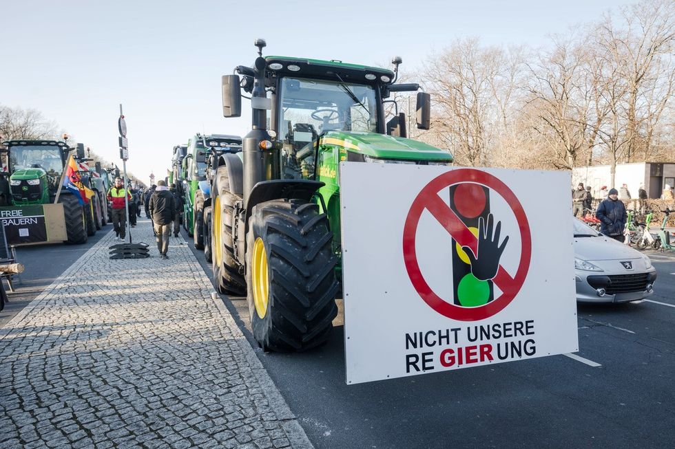 An image from the German farmers' protest
