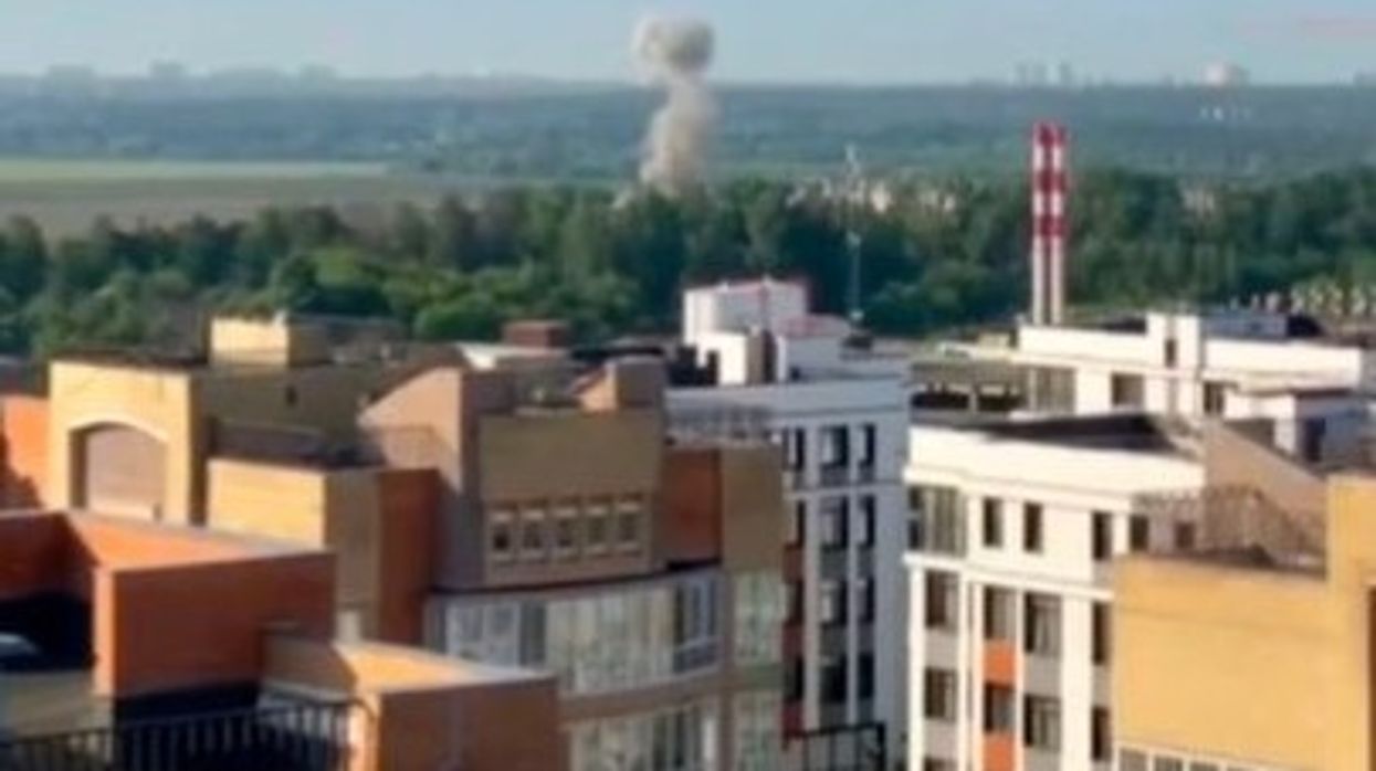 An image of a drone strike