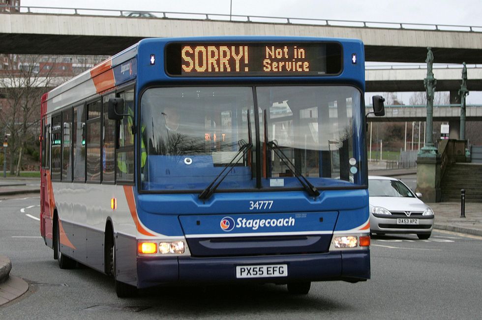 An image of a Stagecoach bus not in service