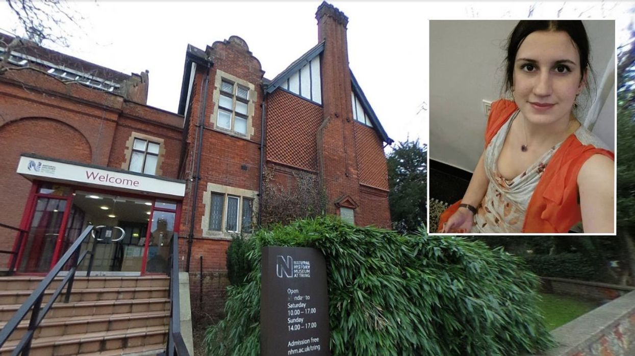 An image of Alisha Perry (inset) and Tring's Natural History Museum