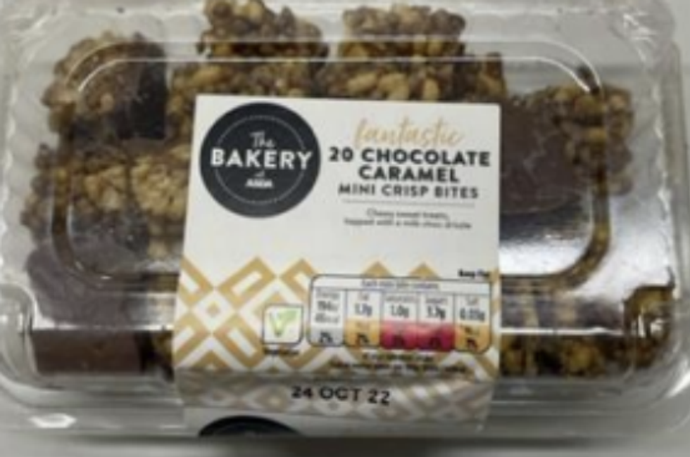 An image of Asda's 20 Chocolate Caramel Mini Crisp Bites
