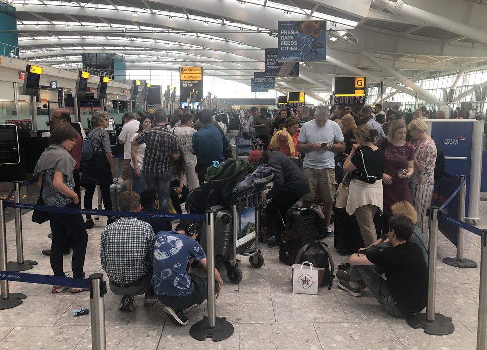An image of delays at Heathrow Airport
