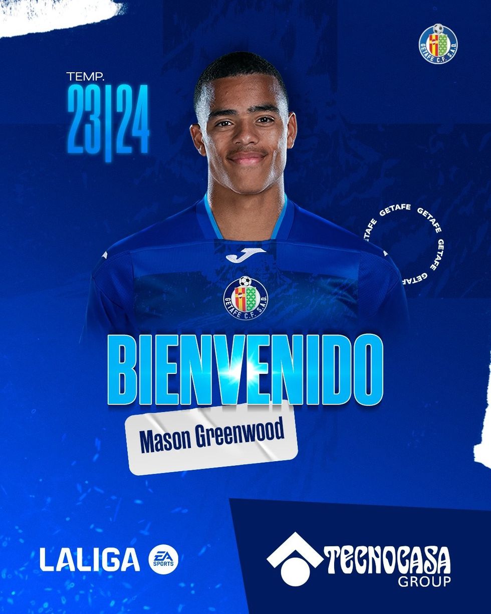 An image of Getafe CF's transfer update on Mason Greenwood