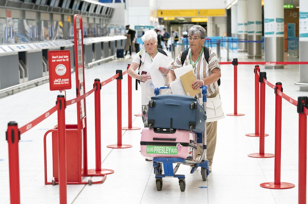 An image of Jet2's check-in desk at Glasgow Airport