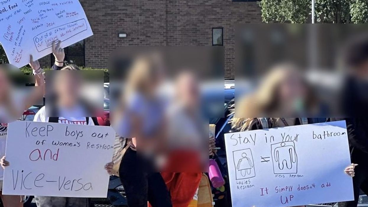 An image of protests being staged
