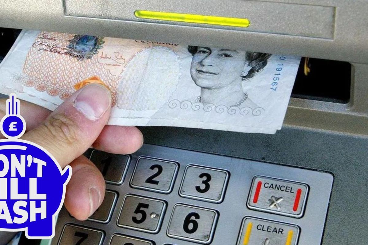 An image of somebody taking cash out of an ATM
