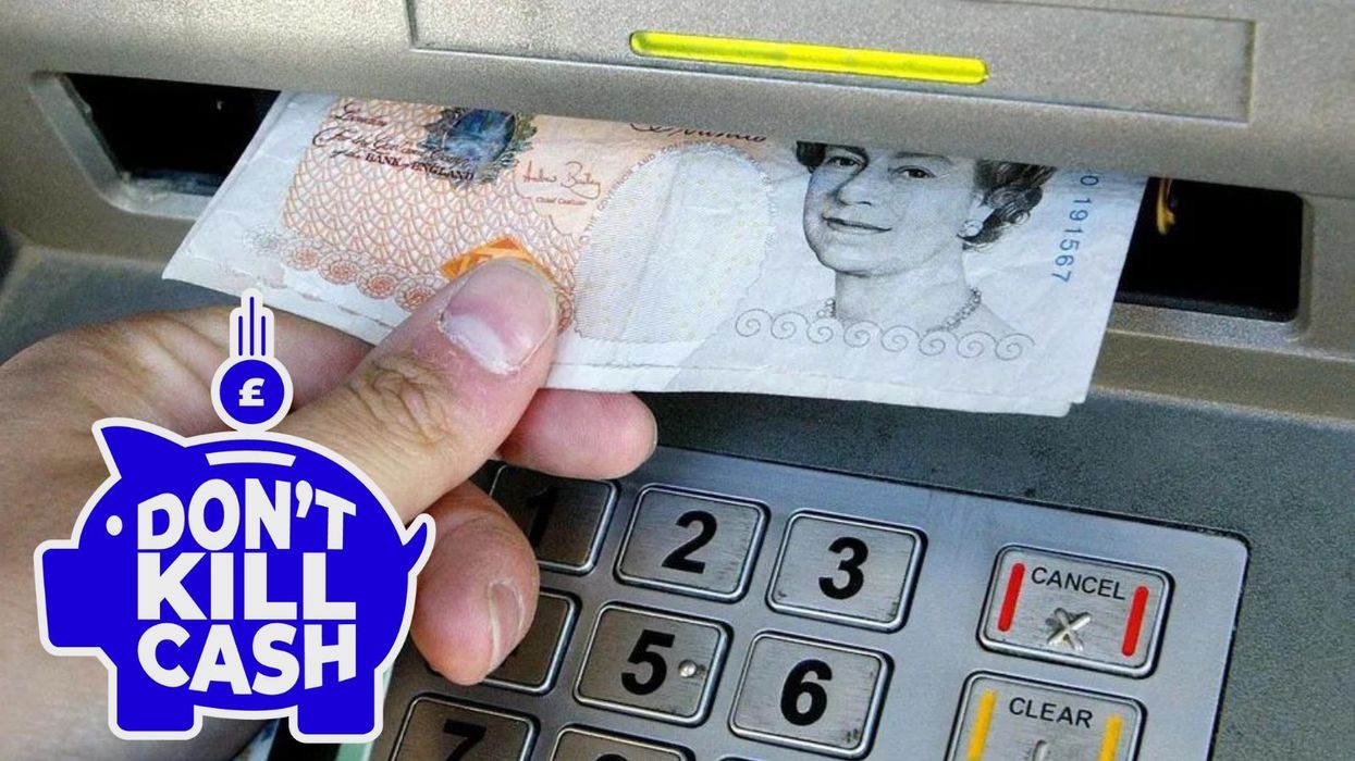 An image of somebody taking cash out of an ATM