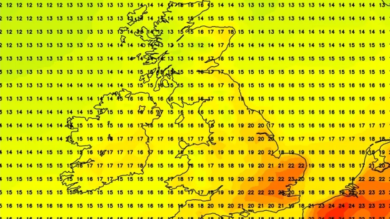 An image of temperatures ticking up later this month