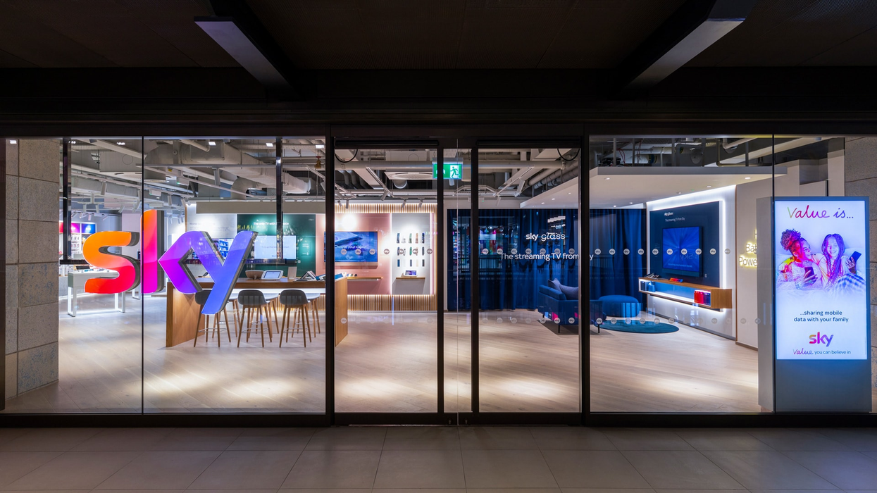 an image of the flagship Sky TV store in Battersea Power Station, London