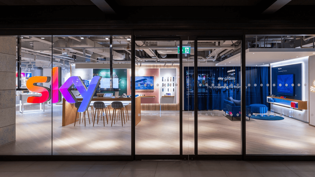an image of the flagship Sky TV store in Battersea Power Station, London