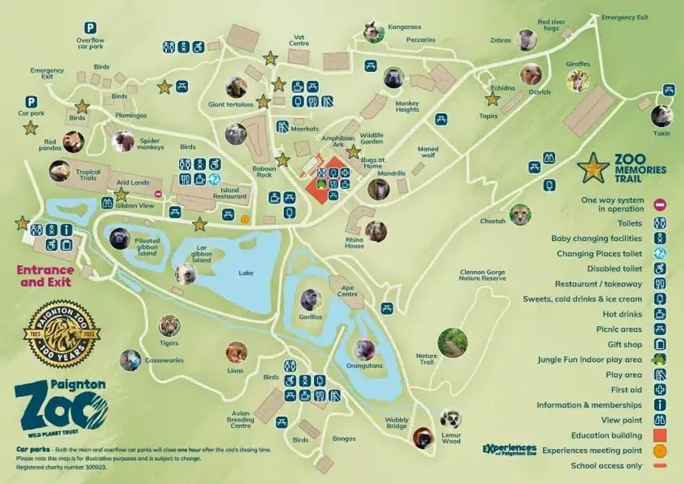 An image of the map from Paignton Zoo