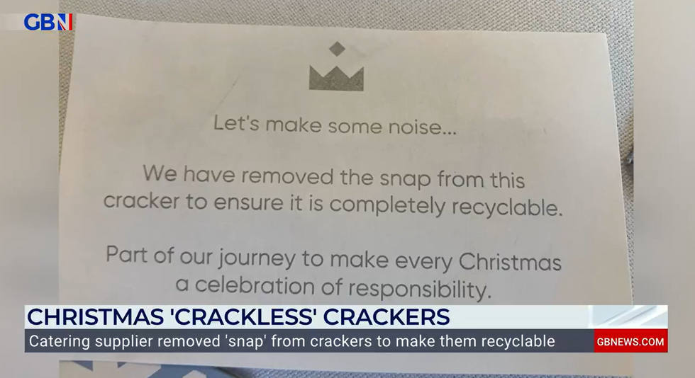 An image of the note inside the cracker