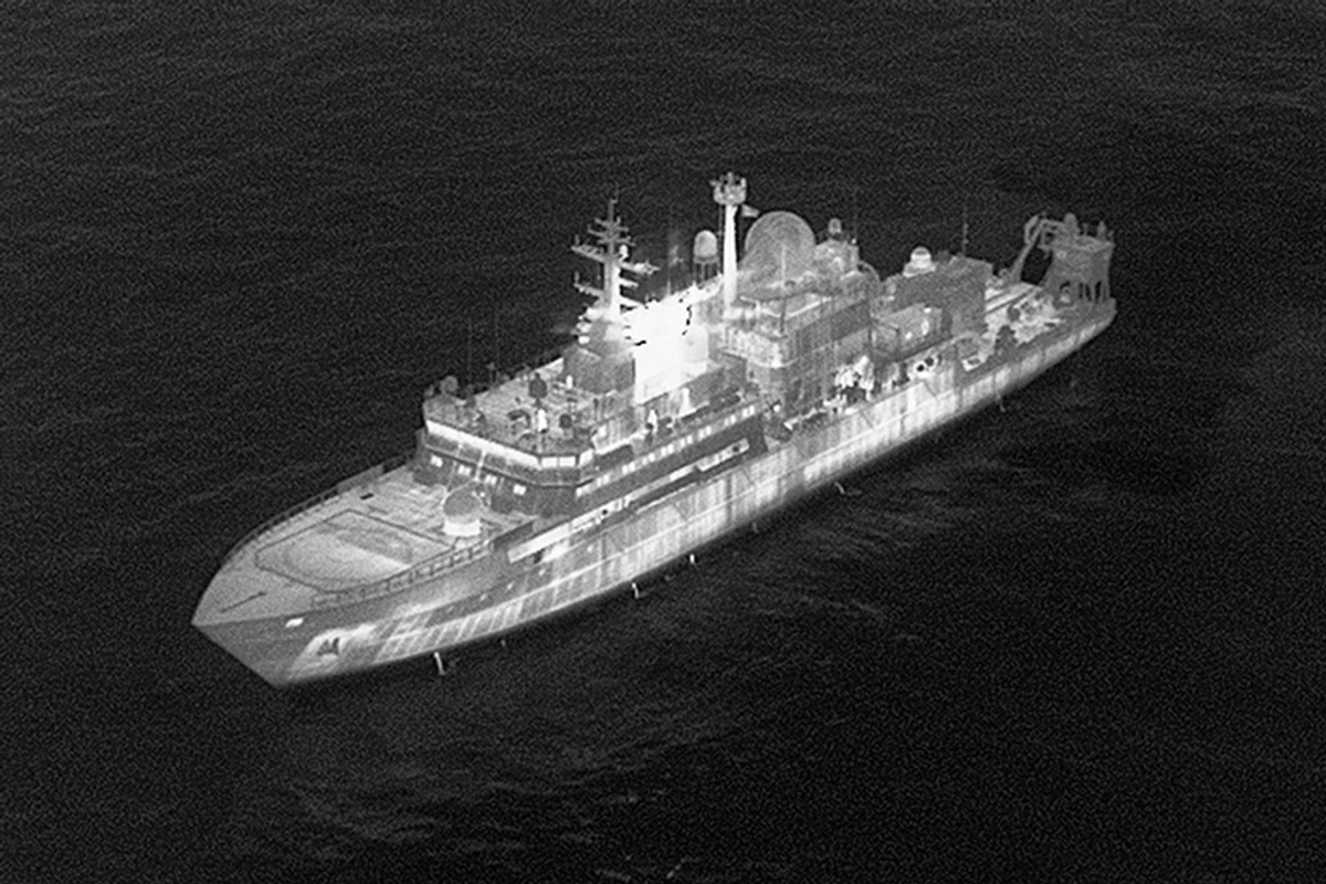 An image of the ship detected off the British coast