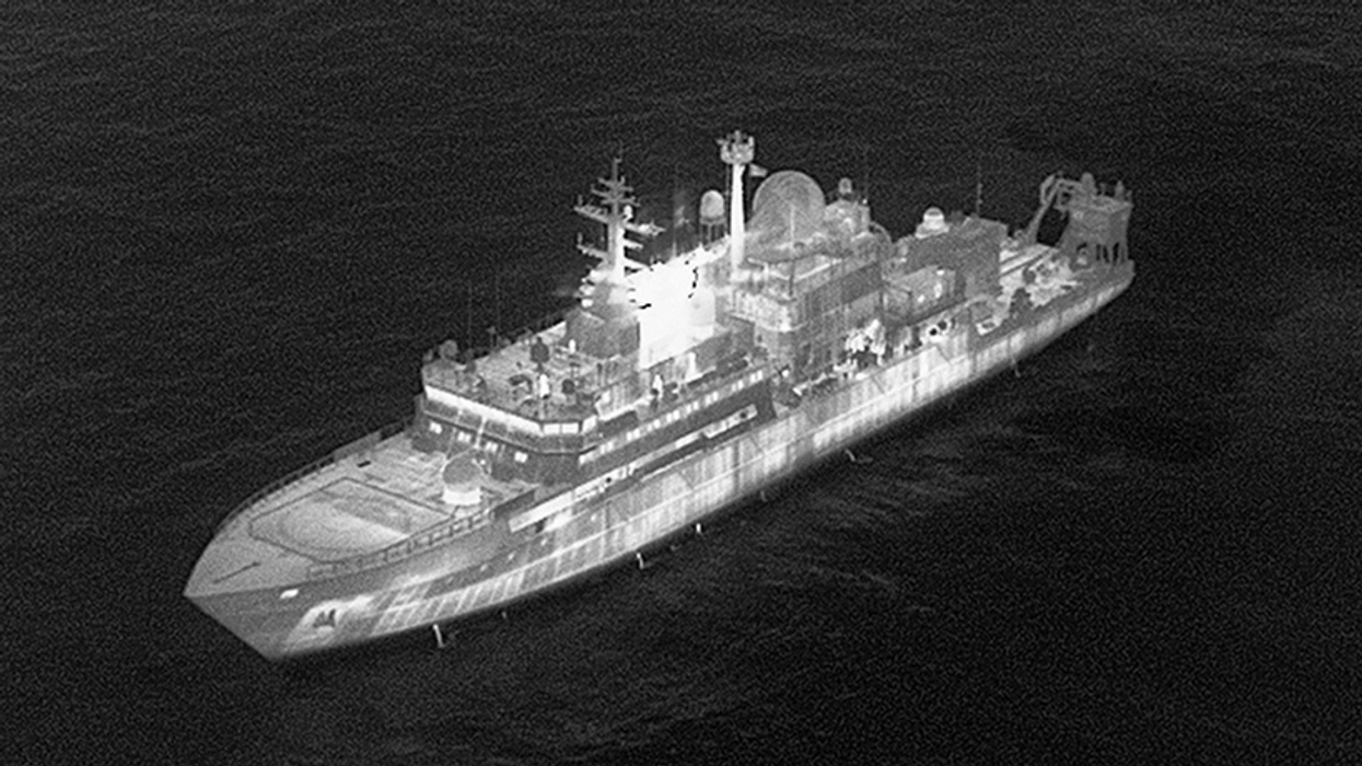 An image of the ship detected off the British coast