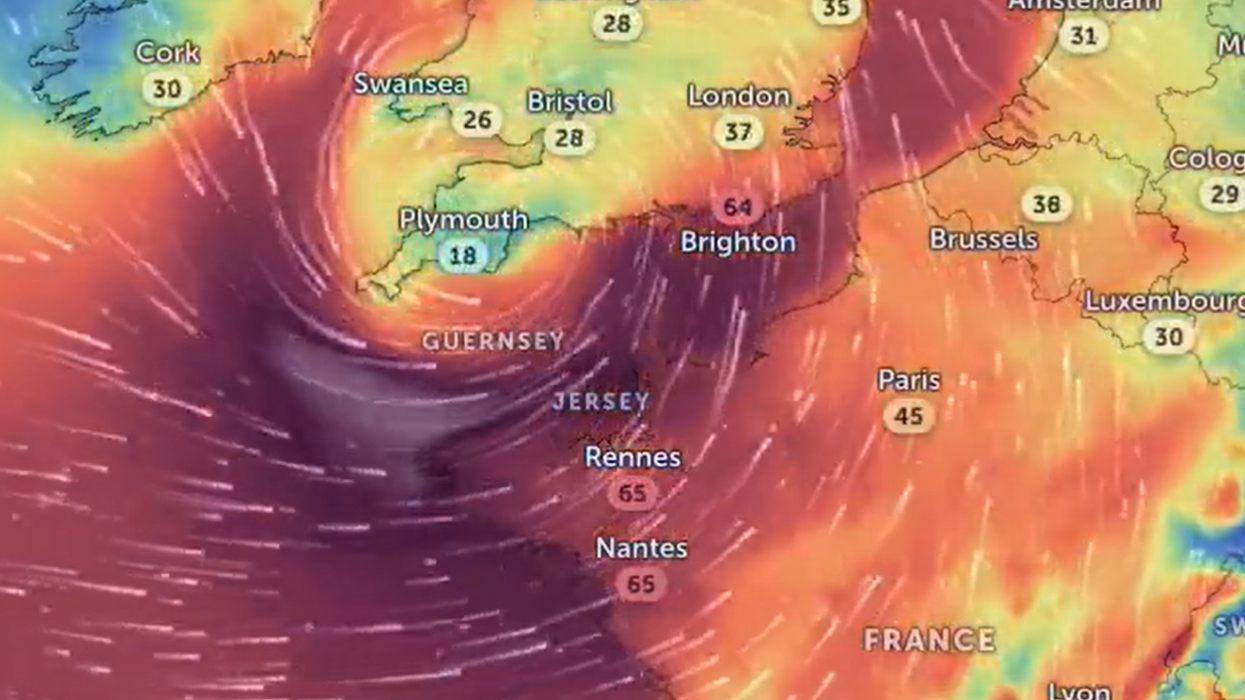 An image of the winds Storm Ciaran could bring to the UK