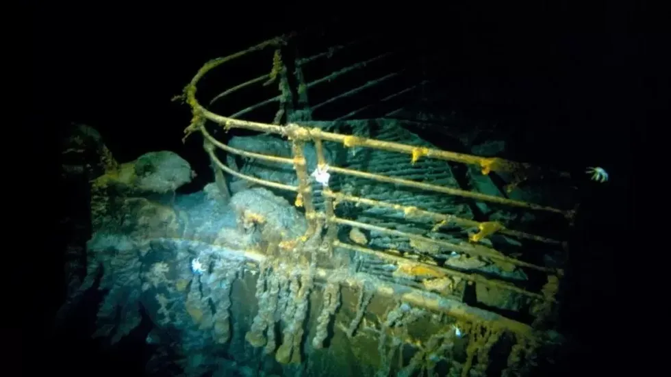 An image of the wreckage of the Titanic
