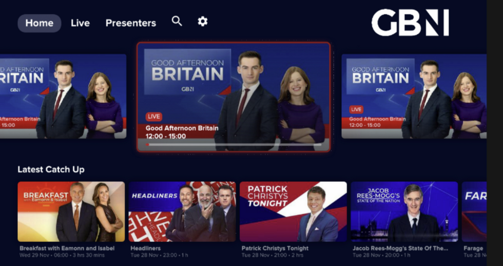 An image of the Youview main menu
