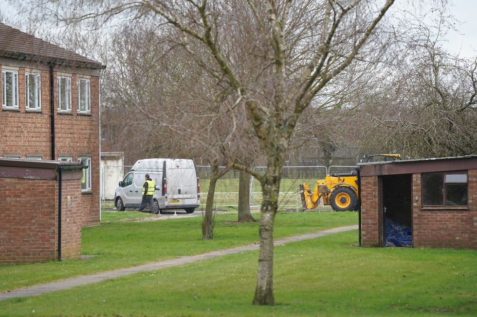 An image of workers at RAF Wethersfield in Essex