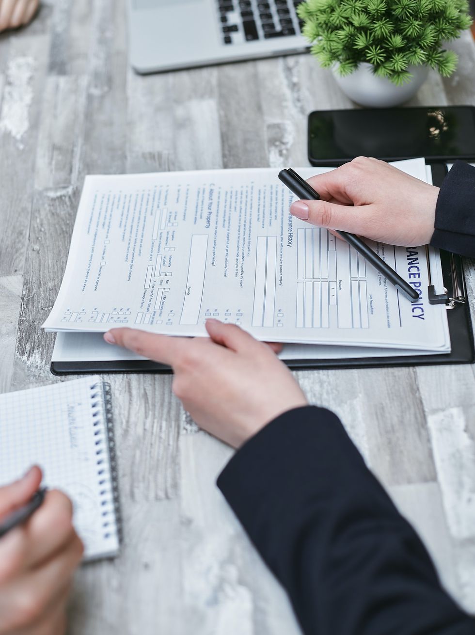 An insurance policy document (stock)