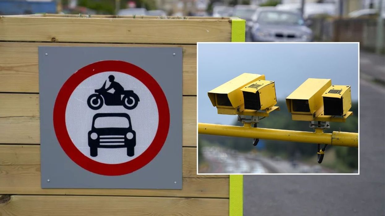 An LTN bollard and road cameras