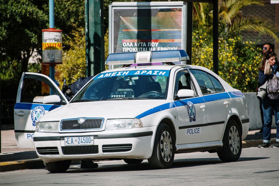 An old Skoda Octavia car belonging to the greek Police force