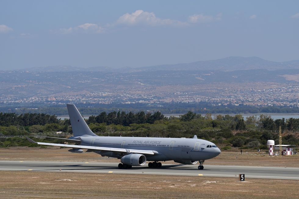 An RAF Voyager from No. 903 Expeditionary Air Wing takes off from RAF Akrotiri