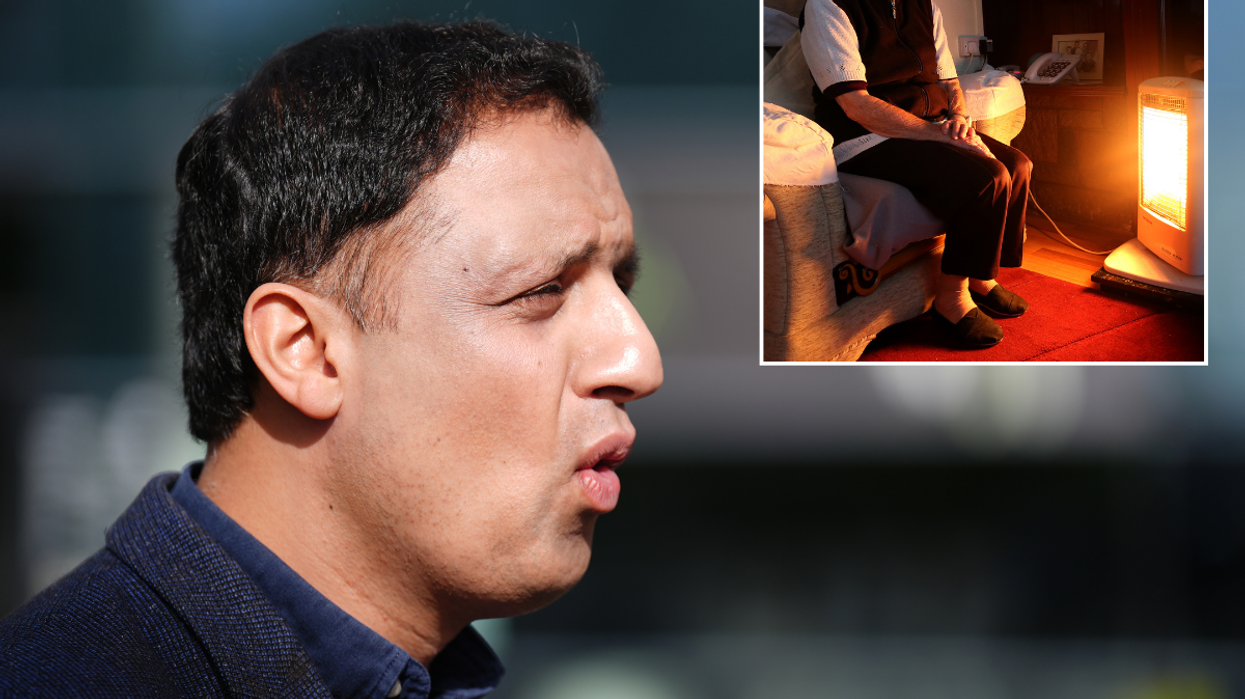 Anas Sarwar, pensioner with a heater