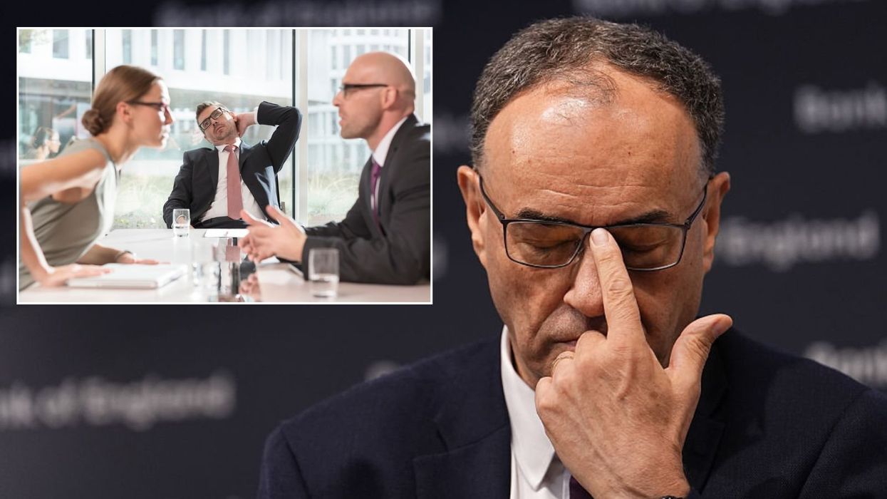 Andrew Bailey and group arguing