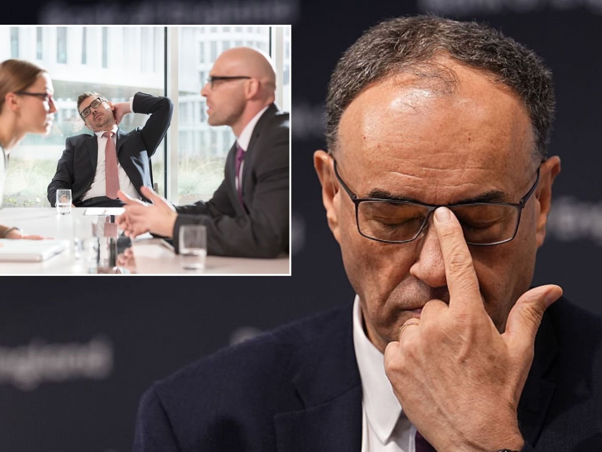 Andrew Bailey and group arguing