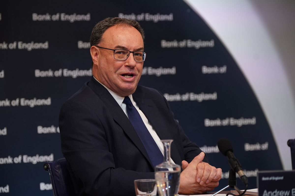 Andrew Bailey at a press conference