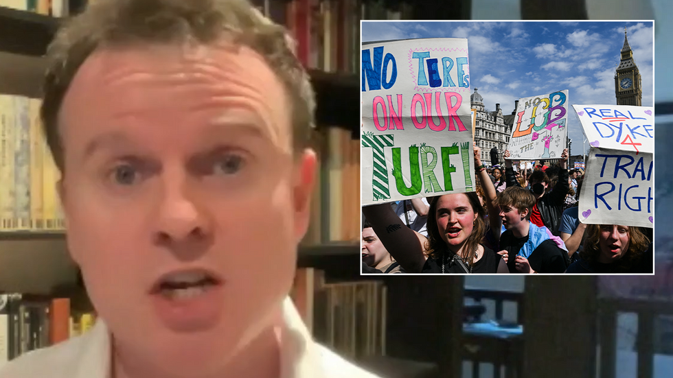 Andrew Doyle and pro-trans protesters