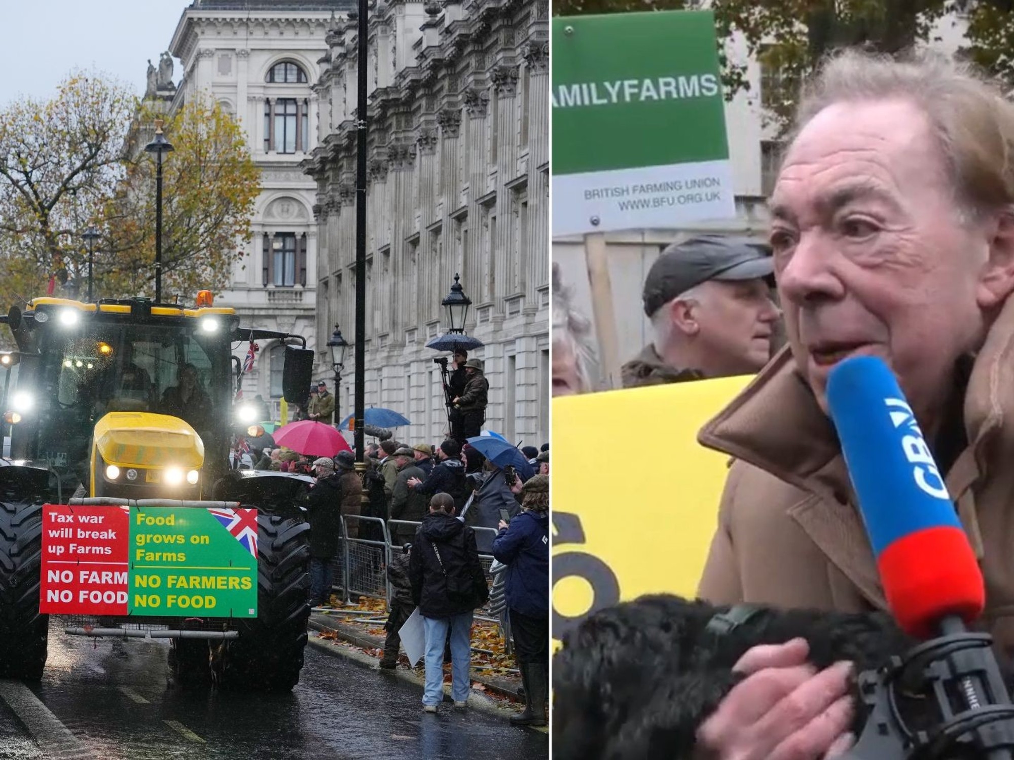 Andrew Lloyd Webber attends farming rally